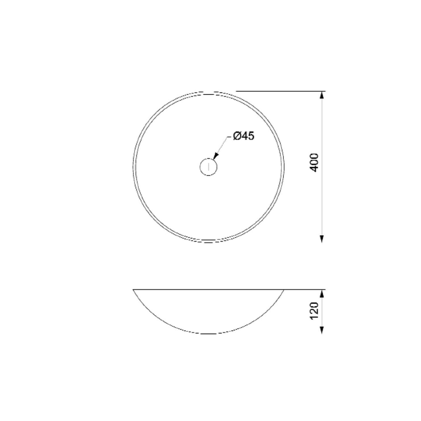 Sapho – Tvättställ för bänkskiva BLOK Ø 40 cm, brun/sten