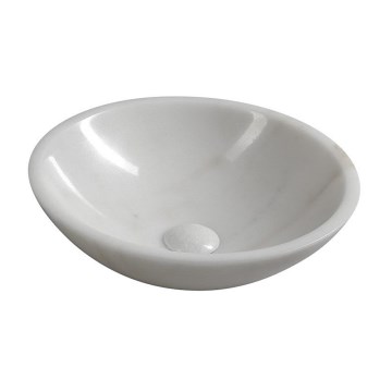 Sapho - Tvättställ för bänkskiva BLOK Ø 40 cm marmor/vit