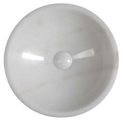 Sapho - Tvättställ för bänkskiva BLOK Ø 40 cm marmor/vit