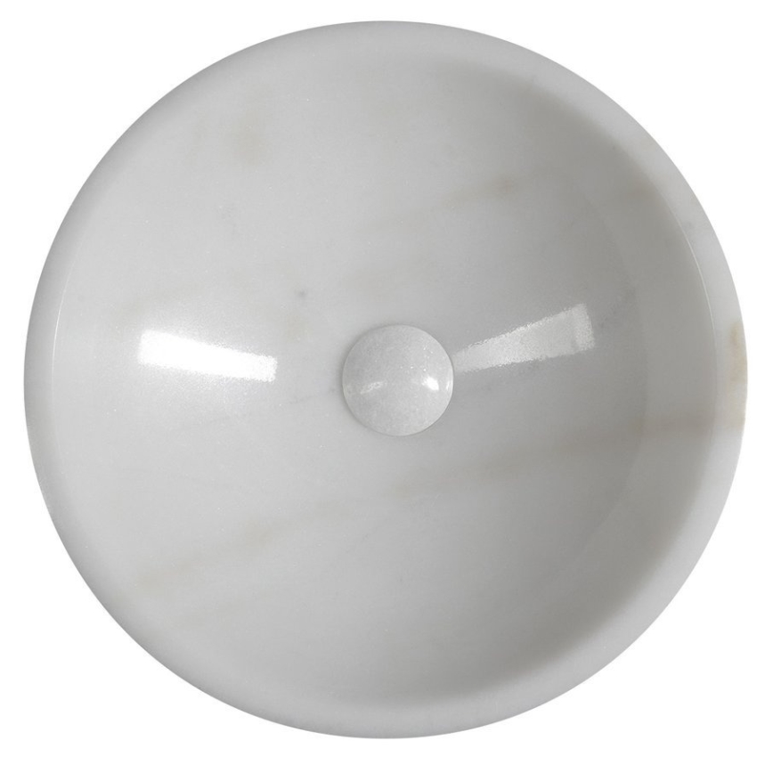 Sapho - Tvättställ för bänkskiva BLOK Ø 40 cm marmor/vit