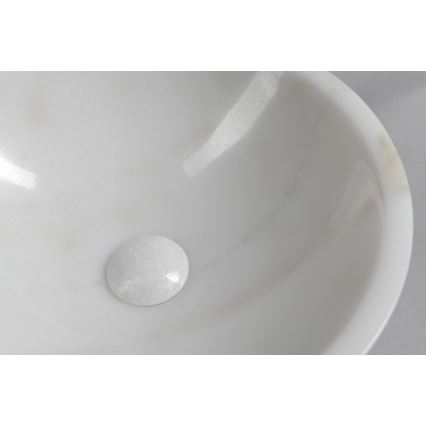 Sapho - Tvättställ för bänkskiva BLOK Ø 40 cm marmor/vit