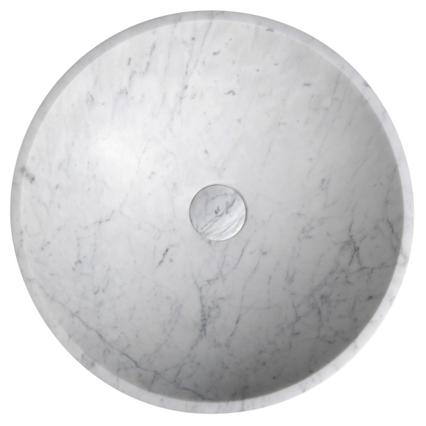 Sapho - Tvättställ för bänkskiva BLOK Ø 42 cm sten/Carrara/matt vit