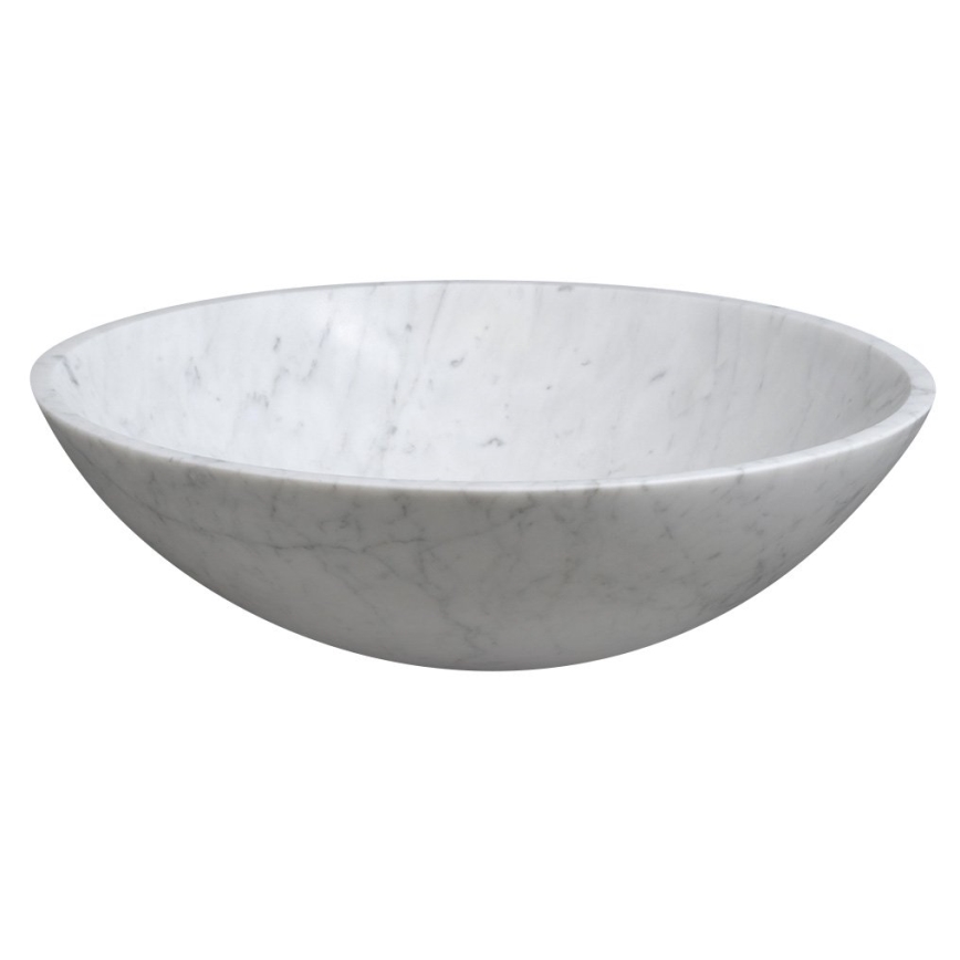 Sapho - Tvättställ för bänkskiva BLOK Ø 42 cm sten/Carrara/matt vit