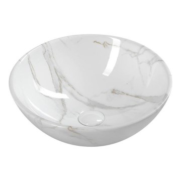 Sapho - Tvättställ för bänkskiva DALMA Ø 42 cm keramik/Carrara/vit