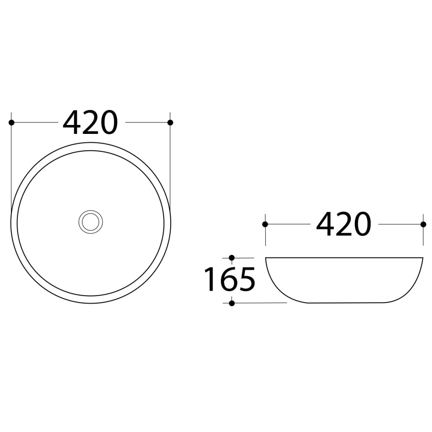 Sapho - Tvättställ för bänkskiva DALMA Ø 42 cm keramik/Carrara/vit