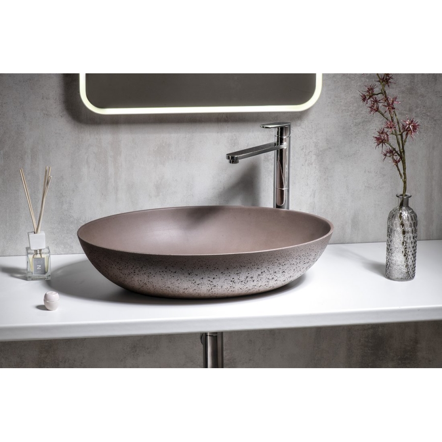 Sapho - Tvättställ för bänkskiva FORMIGO 60x40 cm betong/brun