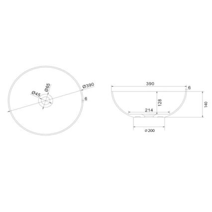 Sapho - Tvättställ för bänkskiva FORMIGO Ø 39 cm, betong/beige