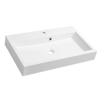 Sapho - Tvättställ för bänkskiva ORINOKO 70x42 cm marmor/vit