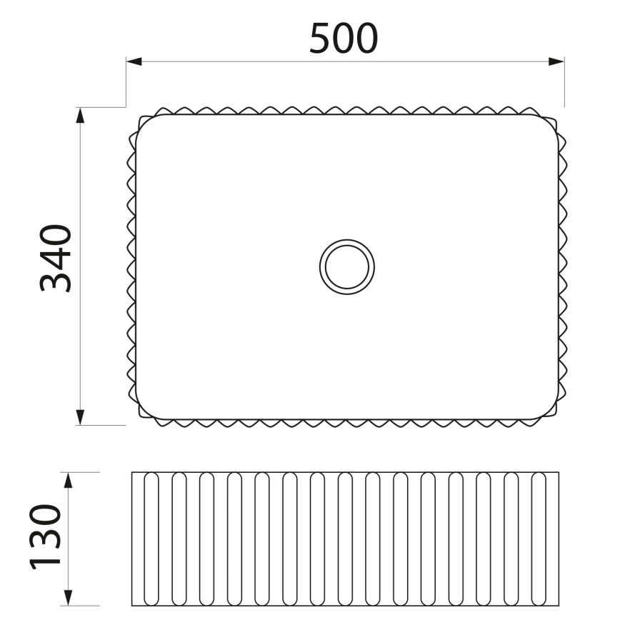 Sapho - Tvättställ för bänkskiva PICOBELLO 50x34 cm keramik/vit