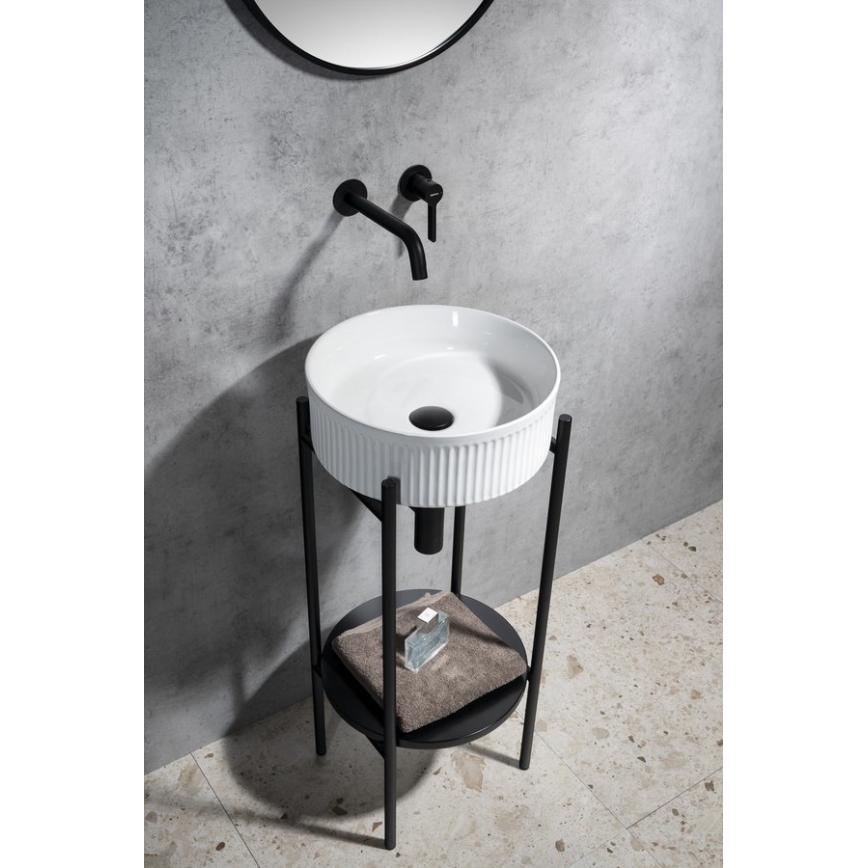 Sapho - Tvättställ för bänkskiva PICOBELLO Ø 37 cm keramik/vit