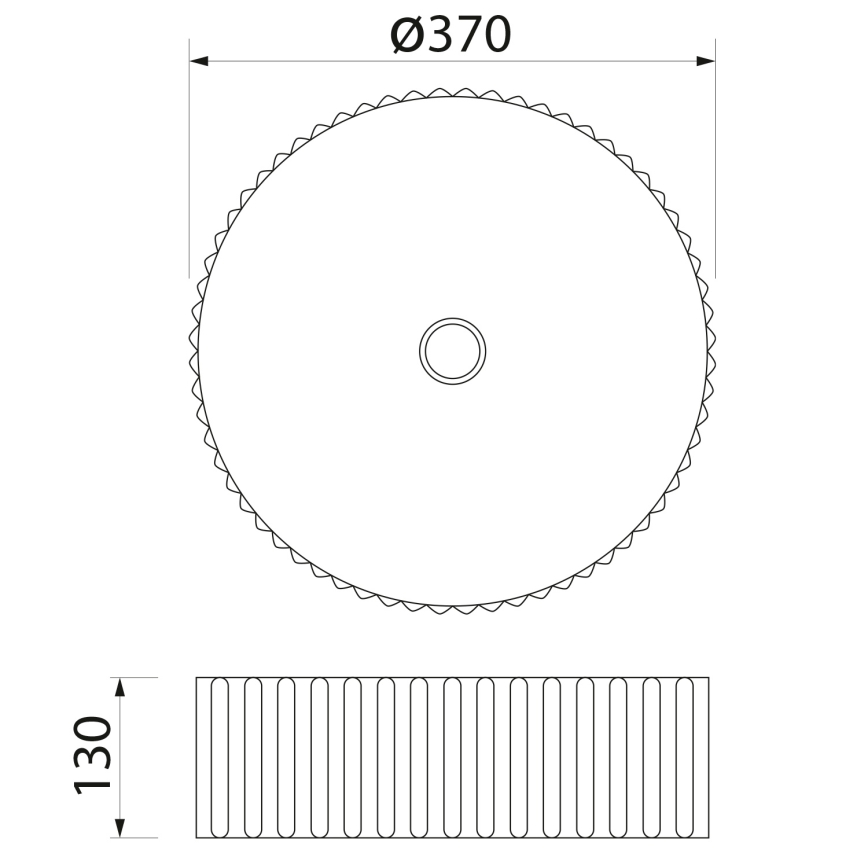 Sapho - Tvättställ för bänkskiva PICOBELLO Ø 37 cm keramik/vit