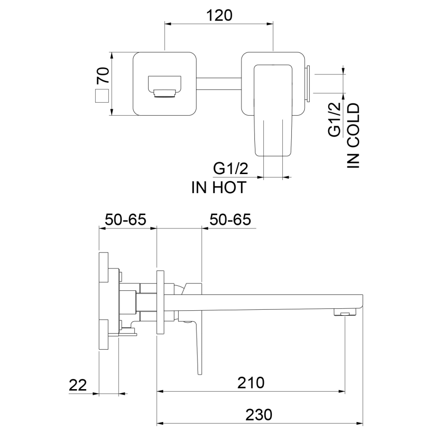 Sapho - Tvättställsblandare 2-håls TURSI matt svart