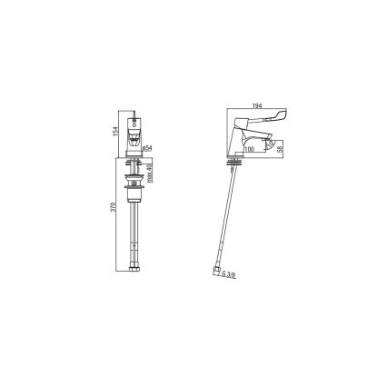 Sapho - Tvättställsblandare LEA 15,4 cm polerad krom