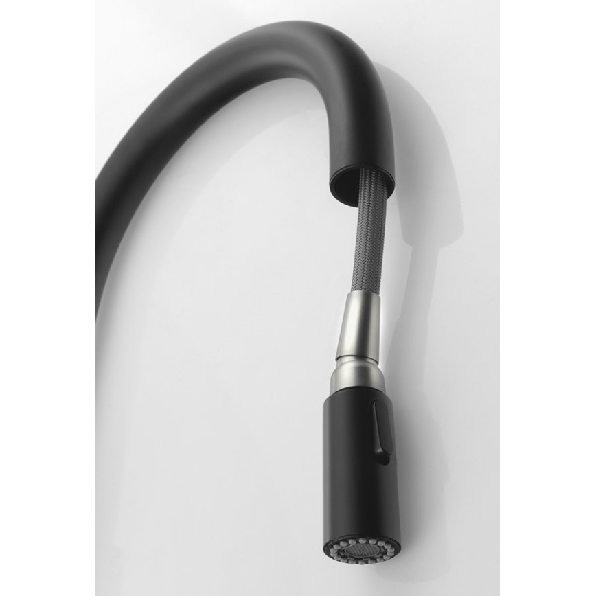 Sapho - Tvättställsblandare med utdragbar spruta FLAWO matt svart