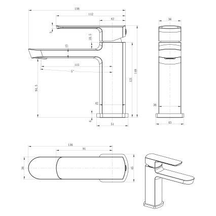 Sapho - Tvättställsblandare MIXONA 14,8 cm i blank krom