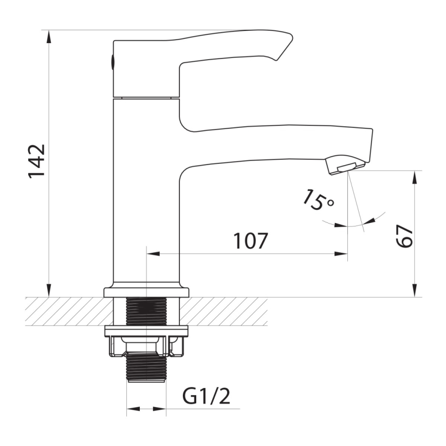 Sapho - Tvättställsblandare SMALL 14 cm blank krom