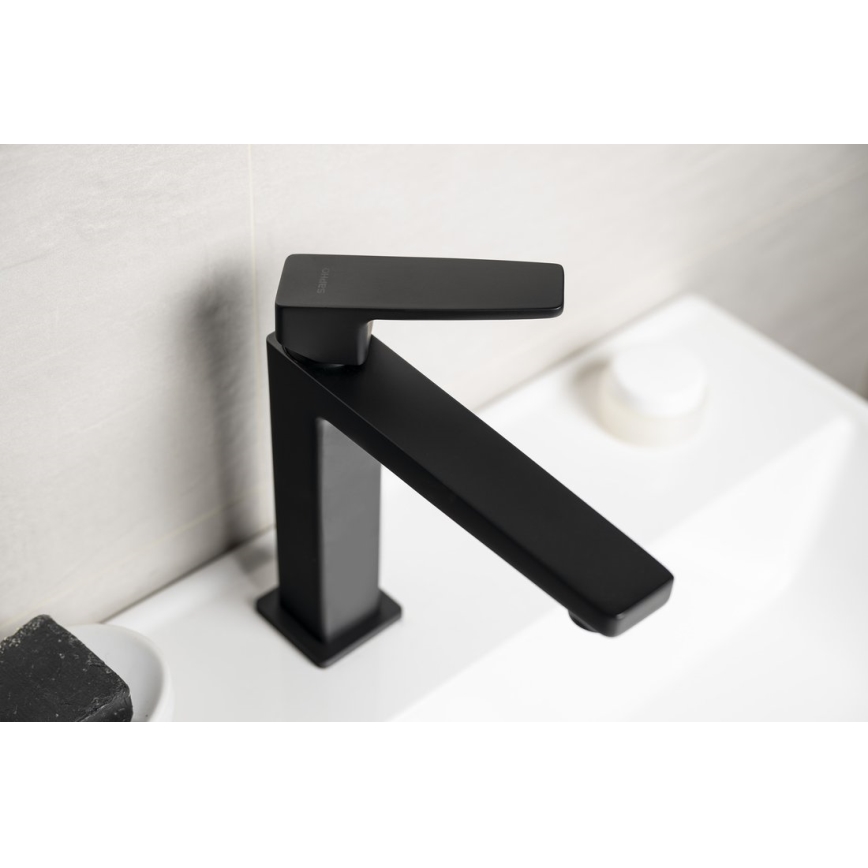 Sapho - Tvättställsblandare TURSI 19 cm matt svart