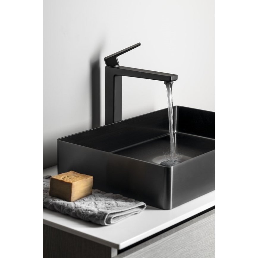 Sapho - Tvättställsblandare TURSI 28 cm matt svart