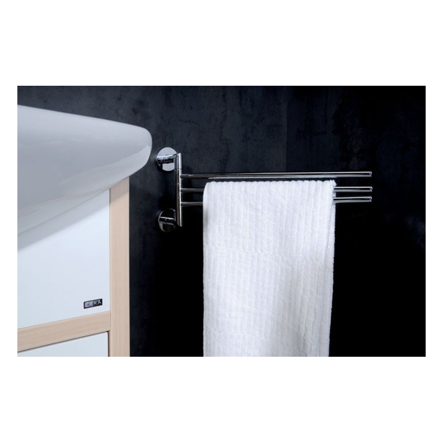 Sapho - Väggmonterad vridbar handdukshängare X-ROUND 19,5x45 cm blankkrom