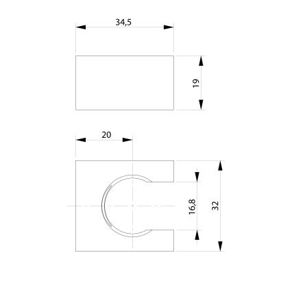 Sapho - Vinkelfast duschhållare/matt svart