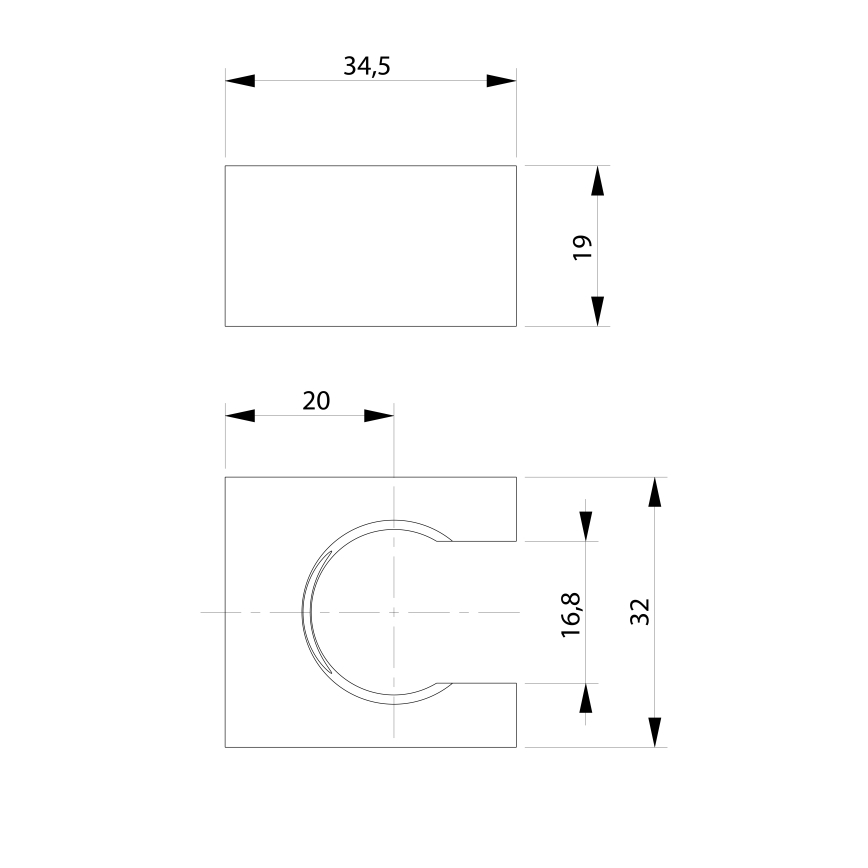 Sapho - Vinkelfast duschhållare/matt svart
