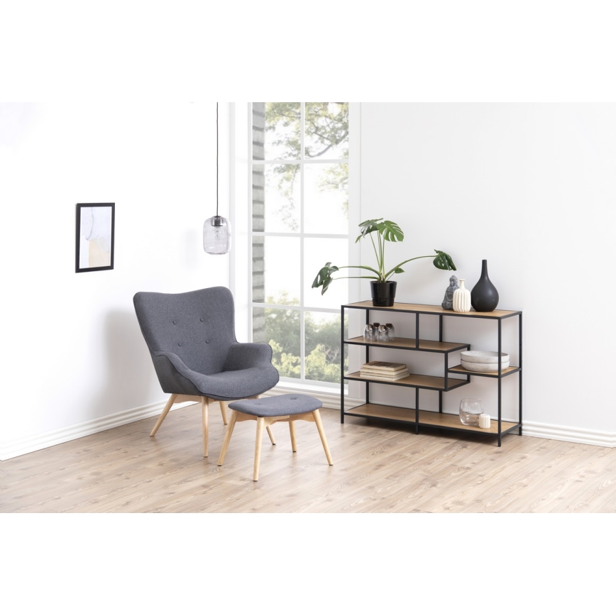 SARON bokhylla ek/svart