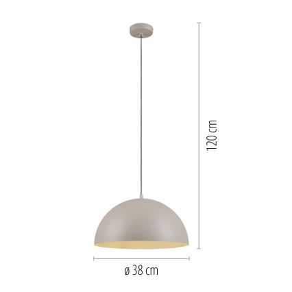 Schöner Wohnen 11728-39 - Takpendel på kabel ALI 1xE27/25W/230V Ø 38 cm grå