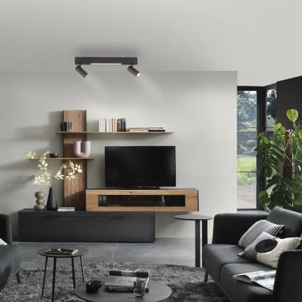 Schöner Wohnen 11793-18 - LED-spott DANTE 2xGU10/10W/230V + LED/7,2W svart