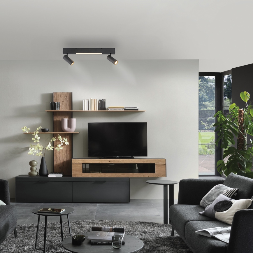 Schöner Wohnen 11793-18 - LED-spott DANTE 2xGU10/10W/230V + LED/7,2W svart