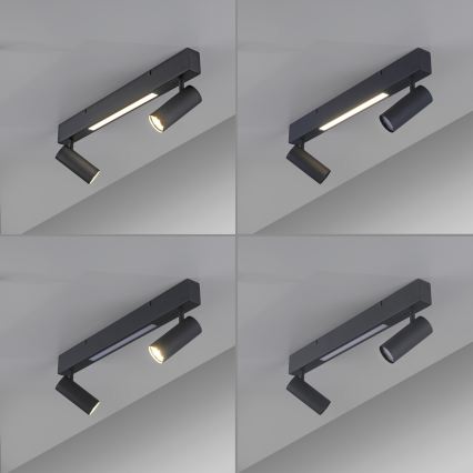 Schöner Wohnen 11793-18 - LED-spott DANTE 2xGU10/10W/230V + LED/7,2W svart