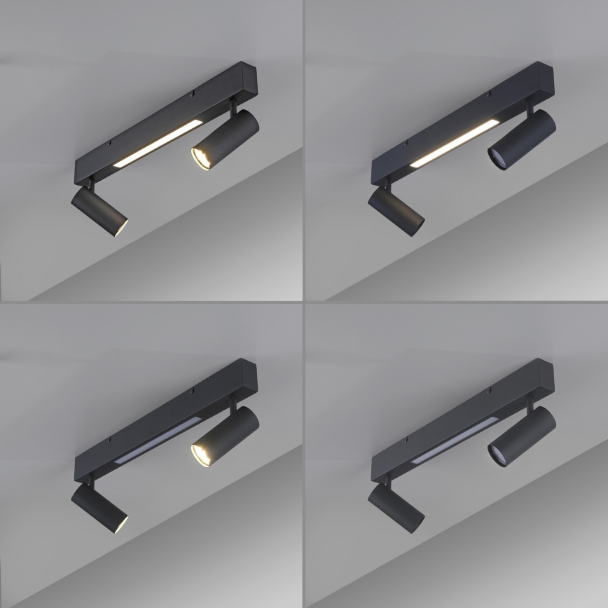 Schöner Wohnen 11793-18 - LED-spott DANTE 2xGU10/10W/230V + LED/7,2W svart