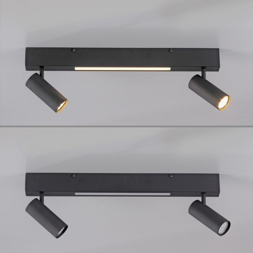 Schöner Wohnen 11793-18 - LED-spott DANTE 2xGU10/10W/230V + LED/7,2W svart
