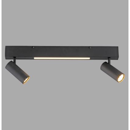 Schöner Wohnen 11793-18 - LED-spott DANTE 2xGU10/10W/230V + LED/7,2W svart