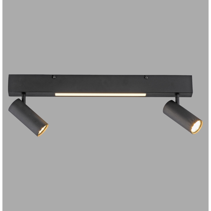 Schöner Wohnen 11793-18 - LED-spott DANTE 2xGU10/10W/230V + LED/7,2W svart