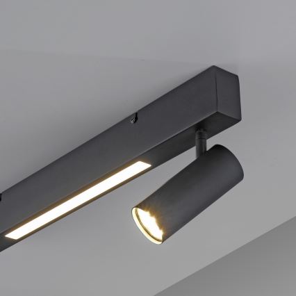 Schöner Wohnen 11793-18 - LED-spott DANTE 2xGU10/10W/230V + LED/7,2W svart