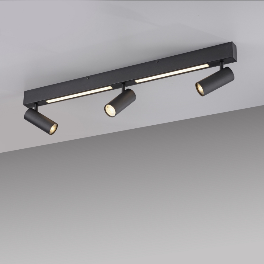 Schöner Wohnen 11794-18 - LED-spotlampa DANTE 3xGU10/10W/230V + LED/14,4W svart