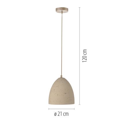 Schöner Wohnen 12540-42 - Pendellampa TRAVENTA på kabel 1xE27/40W/230V Ø 21 cm, betong