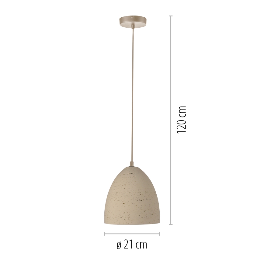 Schöner Wohnen 12540-42 - Pendellampa TRAVENTA på kabel 1xE27/40W/230V Ø 21 cm, betong
