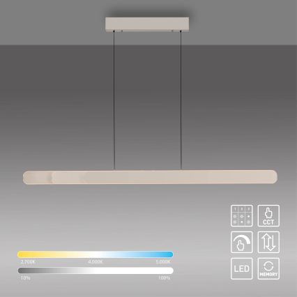 Schöner Wohnen 12577-39 - LED dimbar taklampa med vajerupphängning ADRIANA ROUND 2xLED/24W/230V 2700/3000/3500/4000/5000K 160 cm grå
