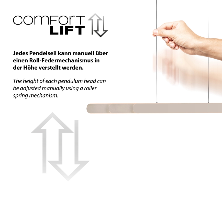 Schöner Wohnen 12577-39 - LED dimbar taklampa med vajerupphängning ADRIANA ROUND 2xLED/24W/230V 2700/3000/3500/4000/5000K 160 cm grå