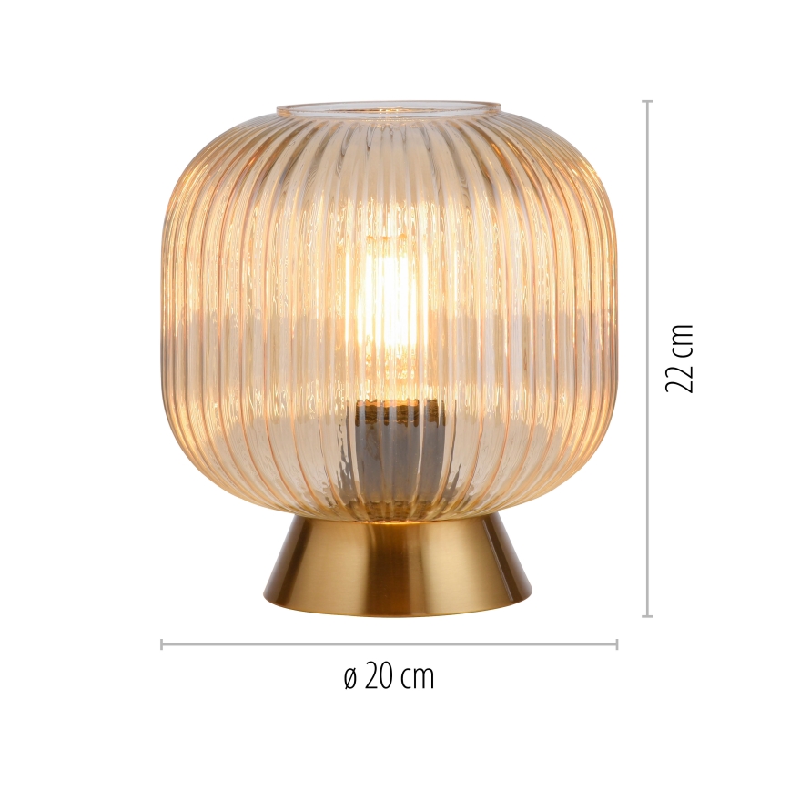 Schöner Wohnen 13573-27 - Bordslampa NAMI 1xE27/25W/230V guldfärgad/beige/rökfärgad