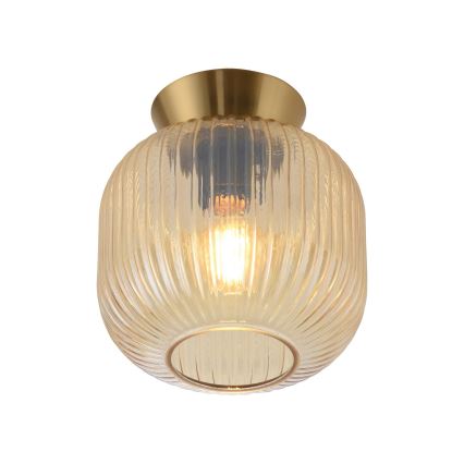 Schöner Wohnen 13574-27 - Taklampa NAMI 1xE27/25W/230V Ø 20 cm guldfärgad/beige/rökfärgad
