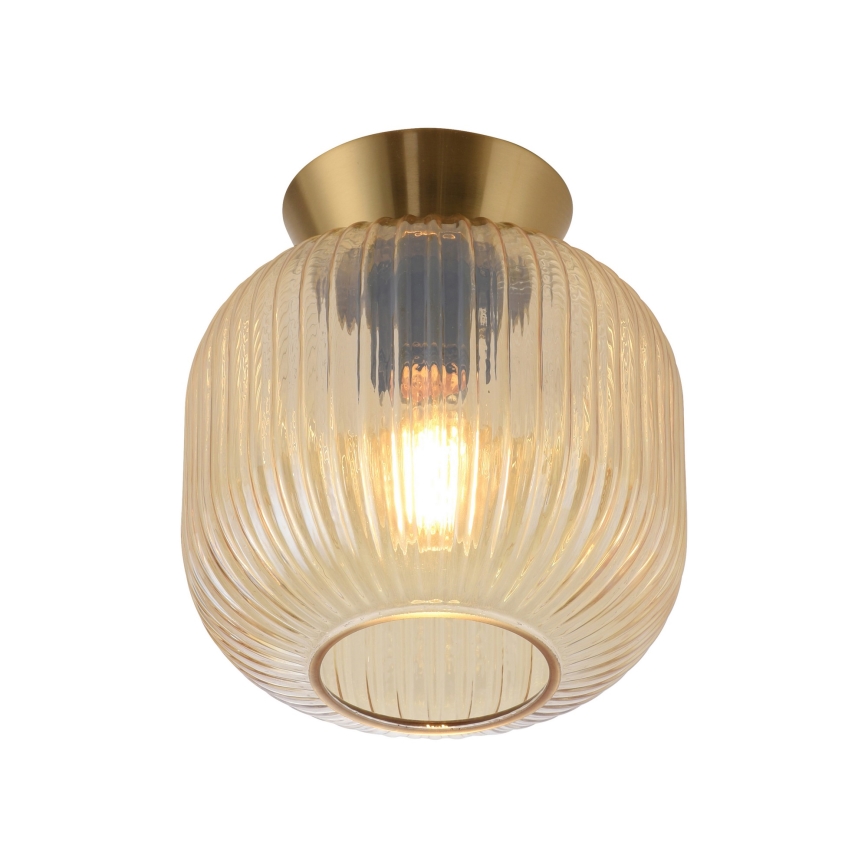 Schöner Wohnen 13574-27 - Taklampa NAMI 1xE27/25W/230V Ø 20 cm guldfärgad/beige/rökfärgad