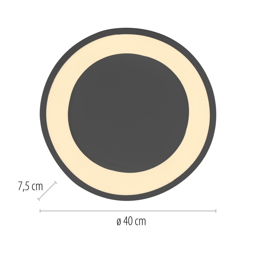 Schöner Wohnen 14233-18 - LED-dimbar taklampa MONTA LED/21W/230V Ø 40 cm svart