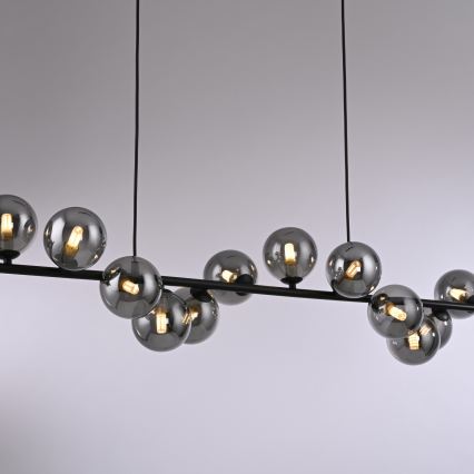 Schöner Wohnen 14504-18 - LED-ljuskrona på vajer DUBAI 13xG9/3W/230V svart/rökfärgad