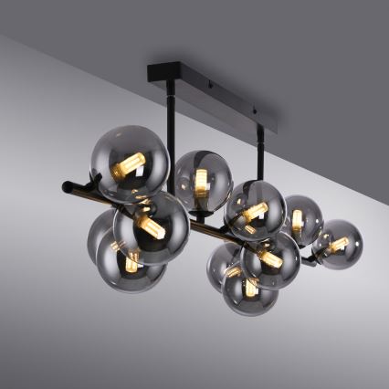 Schöner Wohnen 14505-18 - LED-ljuskrona på stång DUBAI 13xG9/3W/230V svart/rökfärgad