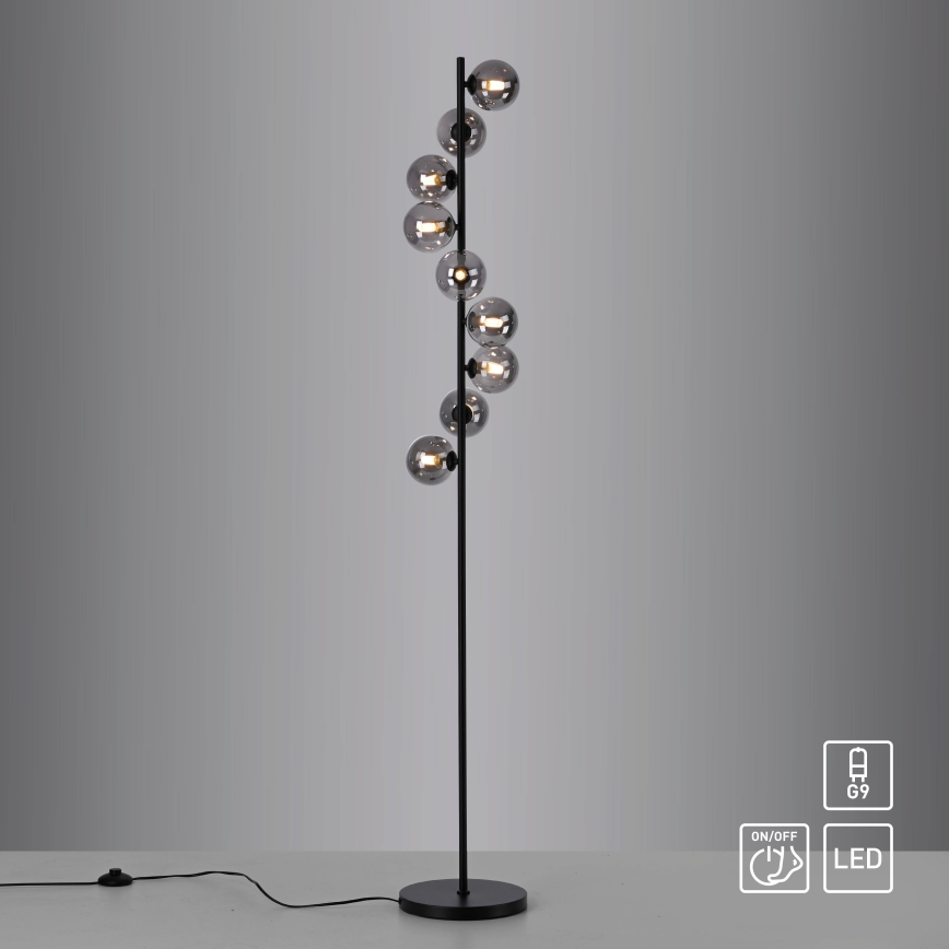 Schöner Wohnen 14506-18 - LED-golvlampa DUBAI 9xG9/3W/230V svart/rökfärgad