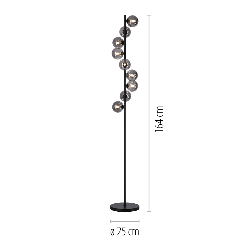 Schöner Wohnen 14506-18 - LED-golvlampa DUBAI 9xG9/3W/230V svart/rökfärgad