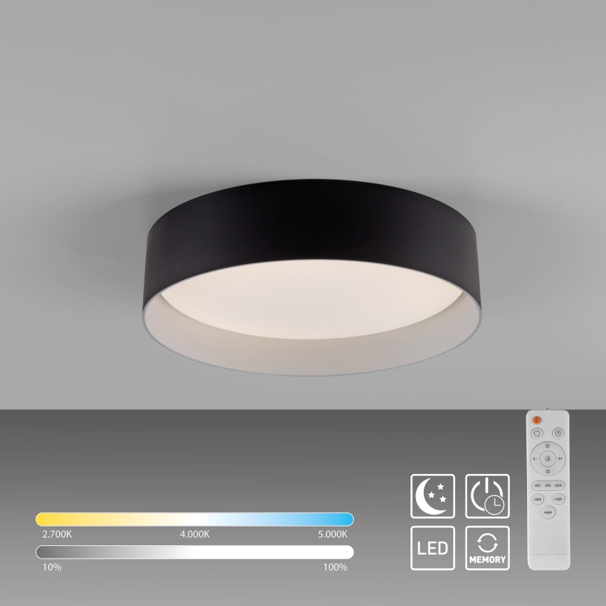 Schöner Wohnen 14593-18 - LED Dimbart takarmatur TAVOLI LED/10W/230V 2700-6500K Ø 28,5 cm svart + fjärrkontroll