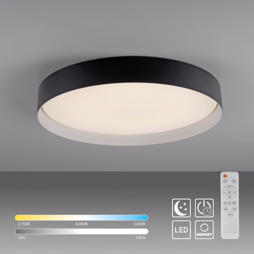 Schöner Wohnen 14595-18 - TAVOLI dimbar LED-taklampa 34 W/230 V 2700–6500 K Ø 49 cm svart + fjärrkontroll